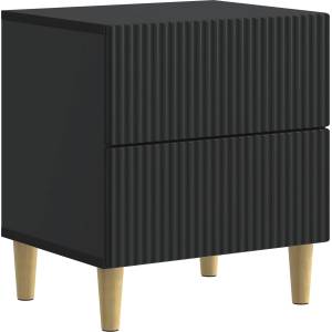 vidaXL Нощен шкаф Черно 43 x 34, 5 x 48 см Инженерна дървесина (894527)