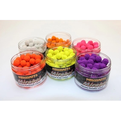 Mikbaits Fluo boilies Mirabel 150ml 12mm Pampeliška