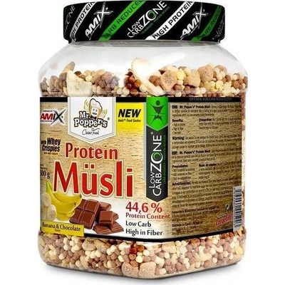 Amix Mr. Poppers Protein musli - banán-čokoláda 500 g