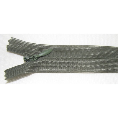 Zips krytý nedeliteľný 35cm tmavo zelená