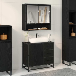 vidaXL Комплект мебели за баня 2 бр. Черния дъб 65 x 33 x 60 см (3402508)