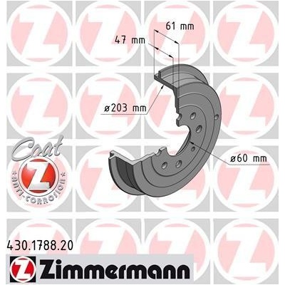 Brzdový bubon ZIMMERMANN 430.1788.20