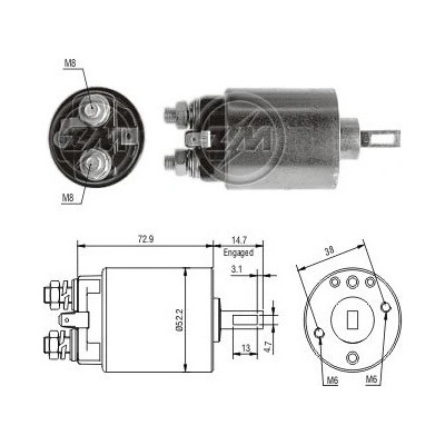 Spínač startéru Hitachi S114-230A, 2130-87007