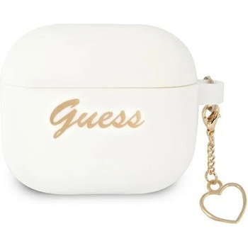 Guess Калъф Guess GUA3LSCHSH Silicone Charm Collection, за Apple AirPods 3, бял (GUE001892-0)