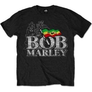 Bob Marley Distressed Logo Black S Риза (BMATS01S)