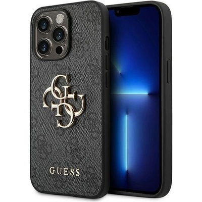 GUESS Кейс Guess GUHCP14X4GMGGR за iPhone 14 Pro Max 6.7" сив / сив, твърд, с метално лого (GUE002385-0)
