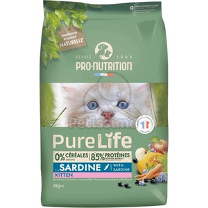 Pro-Nutrition PureLife Kitten суха храна за котки - със сардини 8 кг