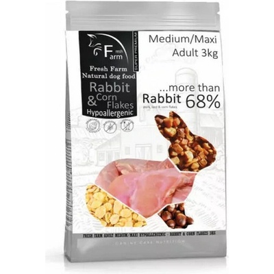 Fresh Farm Adult Medium&Maxi Intolerance Rabbit & Cornflakes 3 kg
