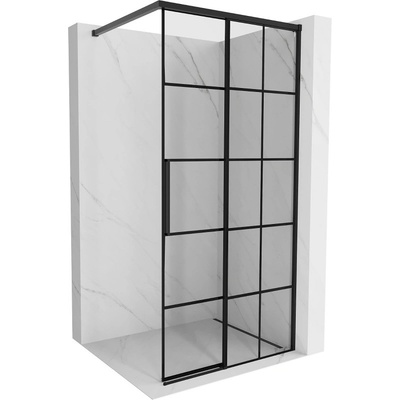 Mexen Rox Душ параван Walk-in десен 110 x 200 см, черна решетка 8 мм, черен (8C2-110-003-70-77-P)