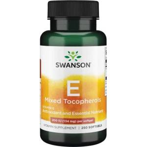 Swanson Vitamin E Mixed Tocopherols, 200 IU, 250 меки капсули, Swanson (SW149)