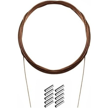 DELPHIN Oceľové lanko Bomb! s krimpovacími svorkami 7 vlákien 10 m 14 kg