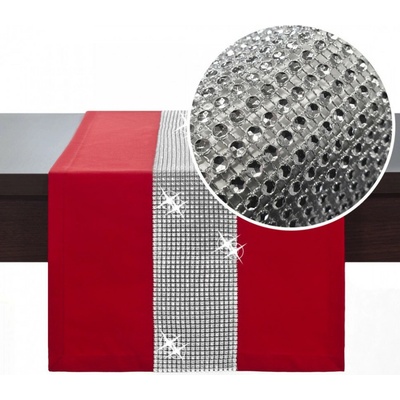 Mondo Běhoun Glamour se zirkony rudý Rudá 40x130 cm