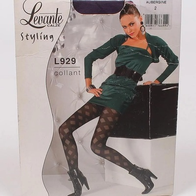 Чорапогащник в цвят aubergine с фигури - 50 den