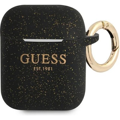 Guess Кейс Guess GUA2SGGEK за AirPods 1/2, черен, Silicone Glitter (GUE001389)