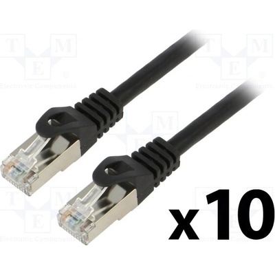 Lanberg PCF6-20CC-0300-BK Patch F/UTP Cat 6 RJ45 vidlice z obou stran lanko CCA