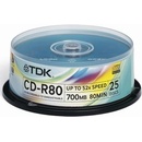 Médiá na napaľovanie TDK CD-R 700MB 52x, 10ks