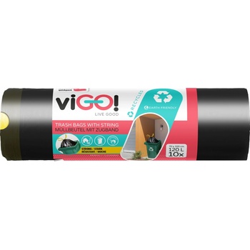 viGO! Pytle zatahovací LDPE 30µm 120l 10ks černé