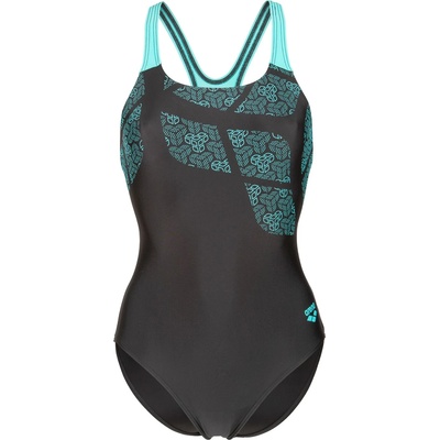 arena Дамски бански костюм Arena Women's Kikko Swimsuit Swim Pro Back Swimsuit - Black / Water - размер 36 (EU) (150-5857-0112)