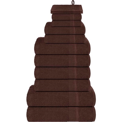vidaXL Комплект кърпи FROGN, 12 части, кафяви, 360 г/м2 (137099)