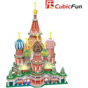 CubicFun 3D пъзел с LED светлини 224 части CubicFun - Катедрала Св. Базил (Русия)