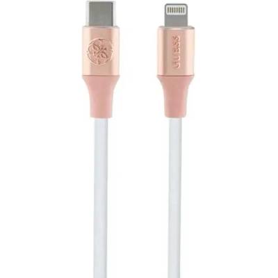 Guess Кабел Guess Ebossed Logo, USB-C към Lightning, 1.5m, розов (3666339171445)