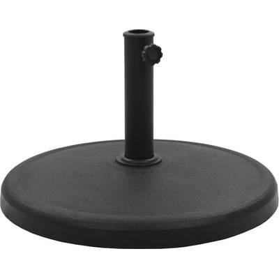 vidaXL Основа за чадър, кръгла, полирезин, 19 кг, черна (45197)