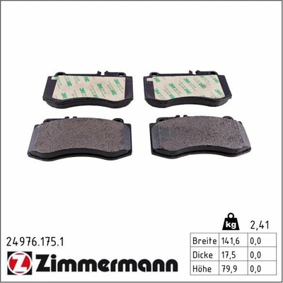 Sada brzdových platničiek kotúčovej brzdy ZIMMERMANN 24976.175.1