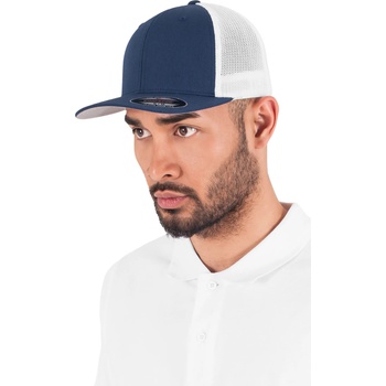 Urban Classics Шапка с козирка в тъмносиньо и бяло Flexfit Mesh Trucker UB-6511T-00172 - Тъмносин, размер L/XL