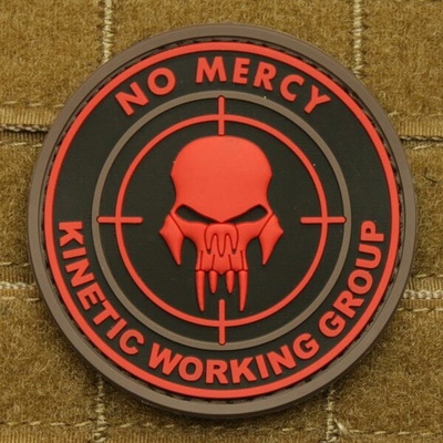 JACKETS TO GO Nášivka NO MERCY - KINETIC GROUP plast ČIERNA/ČERVENÁ