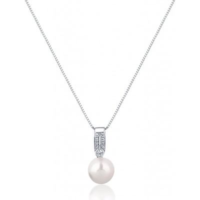 JwL Luxury Pearls Elegantný náhrdelník s pravou perlou a zirkónmi JL0748