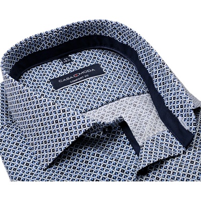 Casa Moda Comfort Fit košile extra prodloužený rukáv s modrými čtverečky a vnitřním límcem