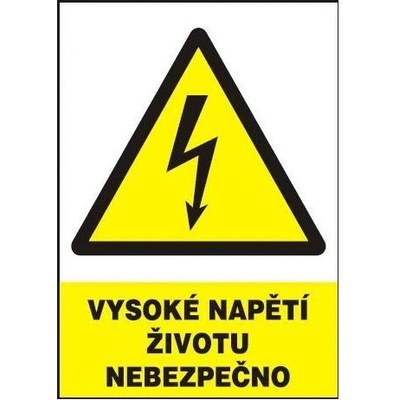 Vysoké napětí-životu nebezpečno 148x210mm samolepka