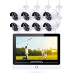  Смарт система за видеонаблюдение No brand PST-7208-PN, 8 cameras, 2.0Mp, Full HD, Екран, Wi-Fi, Tuya Smart, White - 91038 (DE-91038)