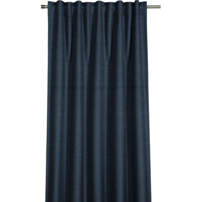 Zatemňovací závěs s řasící páskou Blackout se strukturou modrý 245 x 140 cm