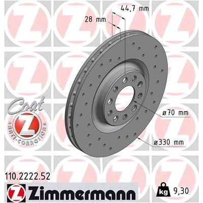 Brzdový kotúč ZIMMERMANN 110.2222.52 (110222252)