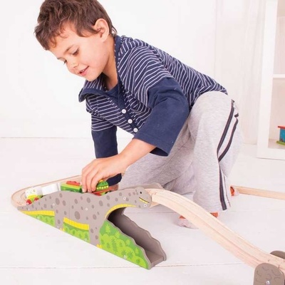 Bigjigs rail vláčkodráha Dinosaurí most