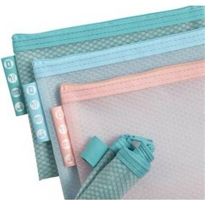 Organizačné vrecko so zipsom, sieťované, A6, EXACOMPTA "Chromaline Pastel", rôzne farby