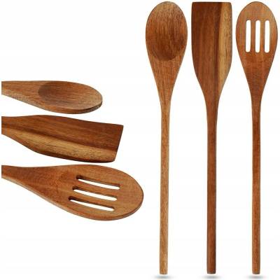 Excellent Houseware 3x Dřevěné KUCHYŇSKÉ pomůcky – lžíce a špachtle