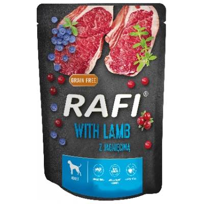 Dolina Noteci Рафи с агнешко за кучета - 300 г пакет (черна опаковка)