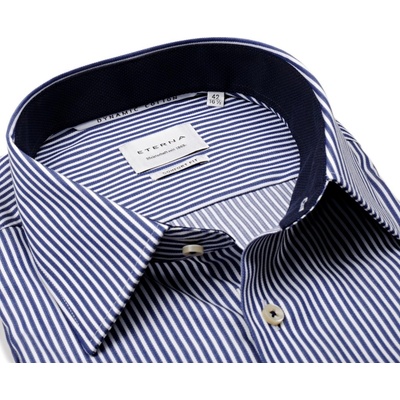 Eterna Dynamic Cotton Modern Fit košile s tmavomodrým proužkem extra prodloužený rukáv