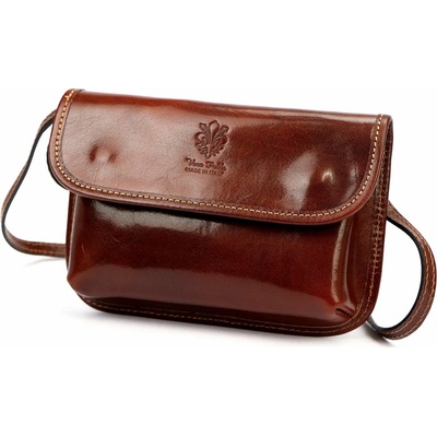 Dámska malá kožená hnedá crossbody kabelka na telefón Florence 71
