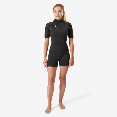 DECATHLON Shorty Easy 2 mm s diagonálnym zapínaním vpredu Dámsky