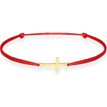 Blink-Blink Šnúrkový náramok proti urieknutiu so zlatým príveskom KRÍŽIK 6320ZCeG
