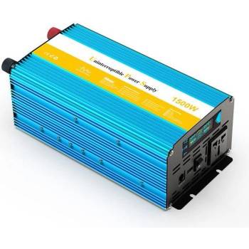 Houli Инвертор на енергия houli 12v към 230v, 1500w/3000w, ups функция, чиста синусоидална вълна (hpu1500s)