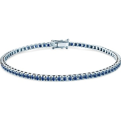 SAVICKI Tenisový náramok biele zlato z modrými zafírmi 1.480 ct 2,3 mm 17 cm - SAV-B-TENIS-17CM-23SZ-15K-585-NSZ-B