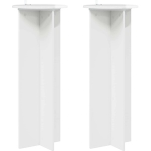 vidaXL Стойка за растения 2 бр. Бял гланц Ø40 x 100 см (899694)