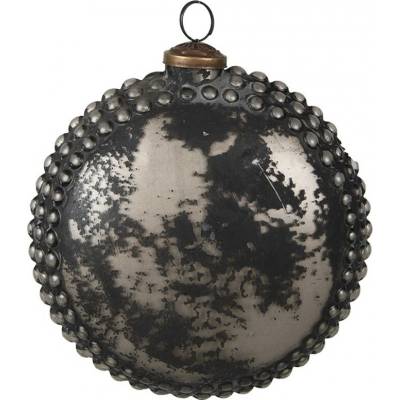 Clayre & Eef Granitová antik skleněná vánoční ozdoba Noirre 15*6*15 cm