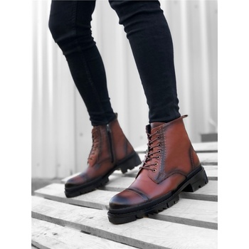 BOA Shoes Мъжки боти от естествена кожа с връзки ba0187 - Таба #362085 (362085_Кафяво)