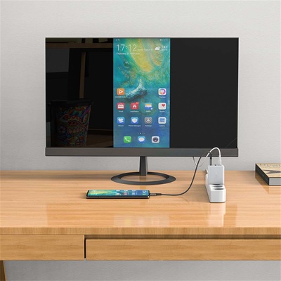 ACEFAST Захранване за ел. мрежа за лаптопи, смартфони и таблети с USB-C и USB-A изходи, HDMI порт и USB-C към USB-C кабел - Acefast A17 65W GaN Charger (черен)