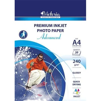 Victoria Фотохартия, мастиленоструйна, A4, 240 g, гланцова, VICTORIA PAPER "Advanced" IJP250G-A4-20SHEETS (IJP250G-A4-20SHEETS)